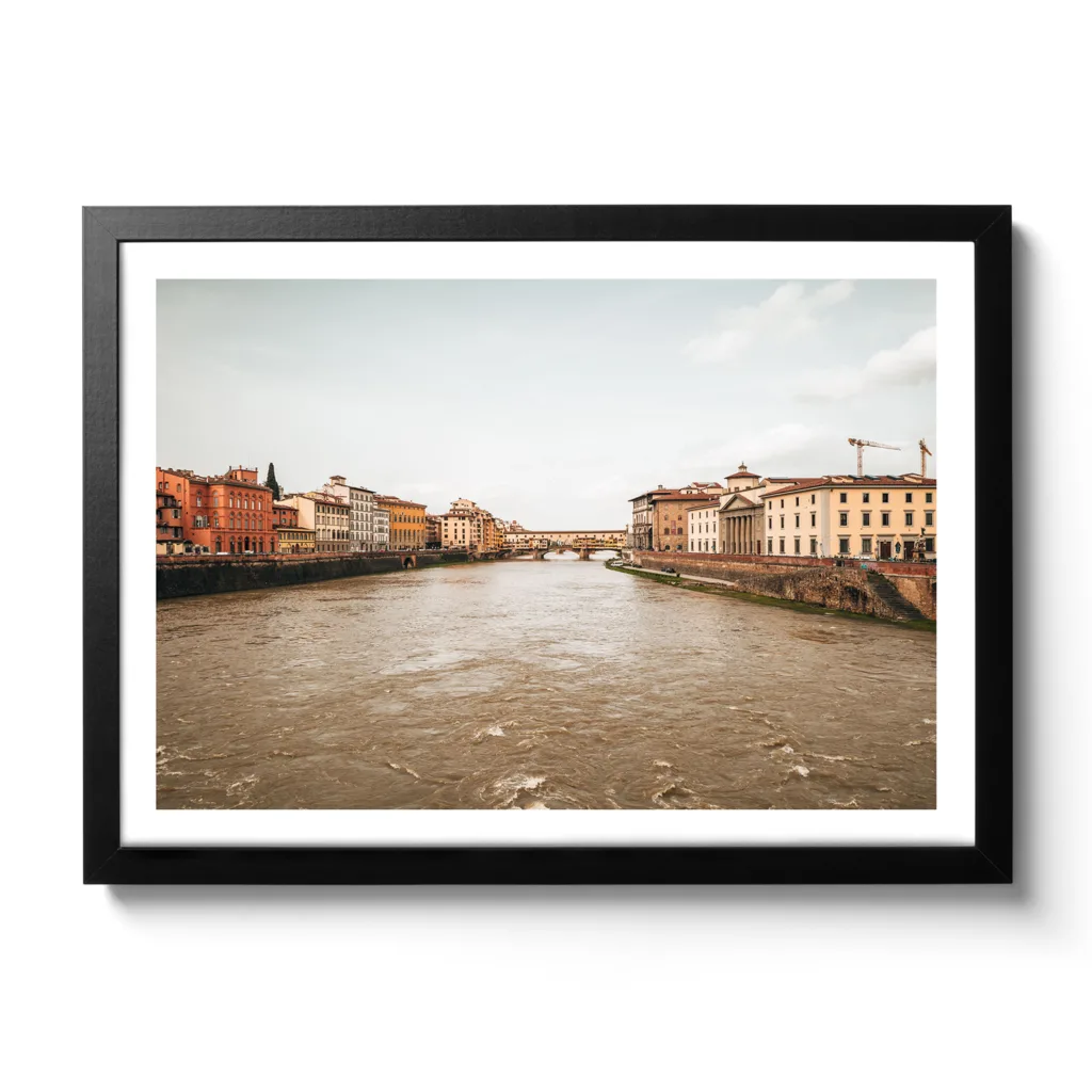 Bildaufnahme des Ponte Vecchio in Florenz.