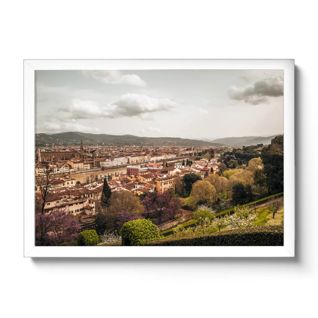 Florenz von oben mit Blick auf die Stadt.
