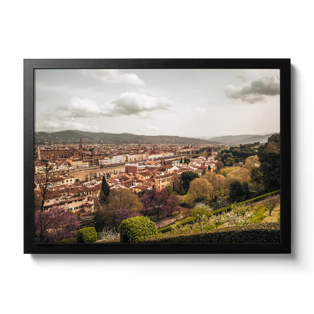 Florenz von oben mit Blick auf die Stadt.