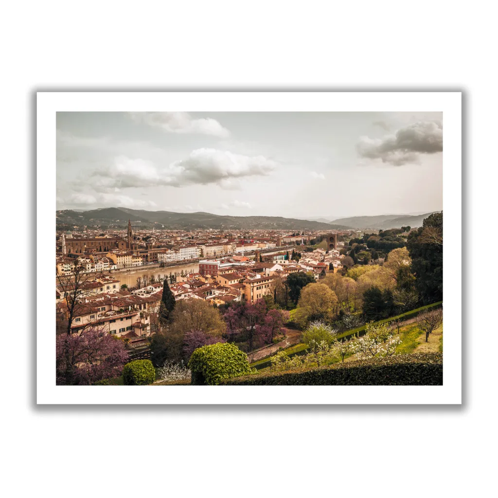 Florenz von oben mit Blick auf die Stadt.