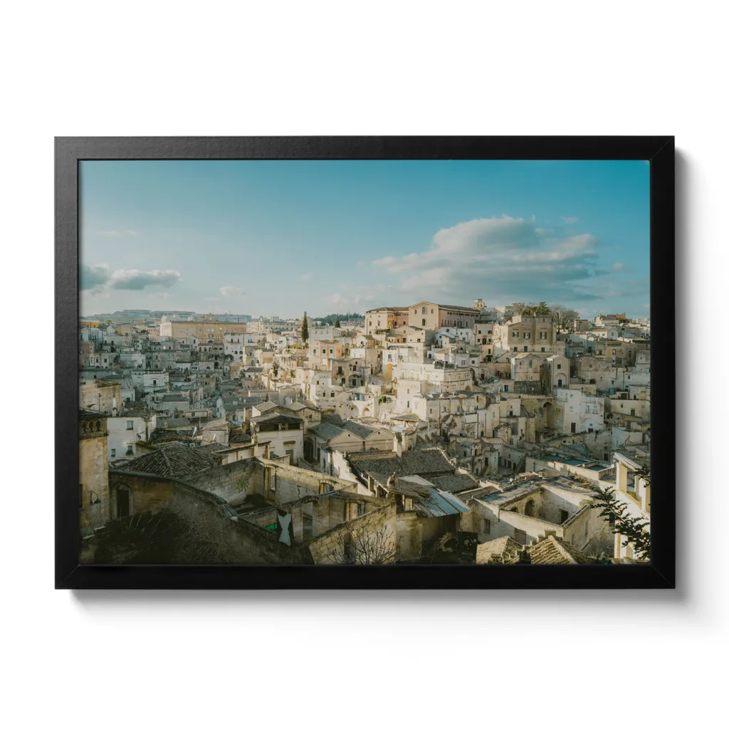 Skylineansicht von Matera (Italien).