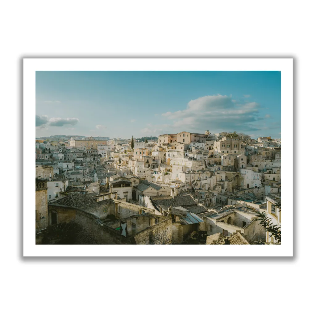 Skylineansicht von Matera (Italien).